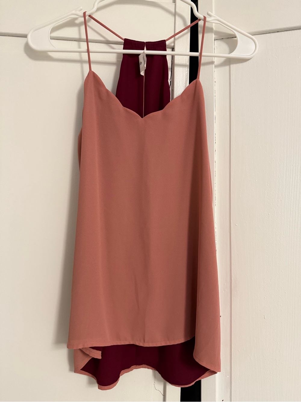 Express Two-Tone Top - Rose Pink & Burgundy